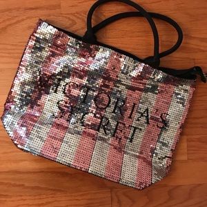 Victoria’s Secret large sequin tote two in one